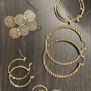 Chic Gold Hoop and Floral Earrings Collection